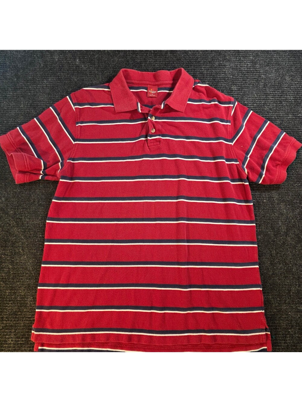 Junction West Red Striped Polo Shirt Large
